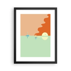 Affisch i svart ram - Perfekt havslandskap - 30x40 cm