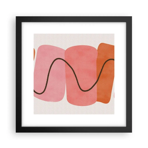 Affisch i svart ram - Formernas mjuka rörelse - 30x30 cm