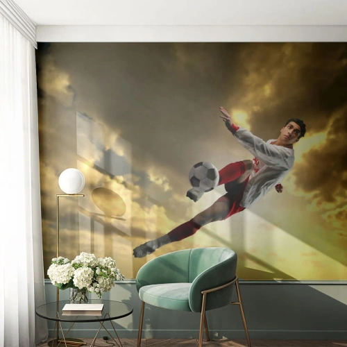 Självhäftande Fototapet Deluxe Sticker - Fotbollshimmel - Sport, Fotbollsspelare, Fotboll - 150x105 cm
