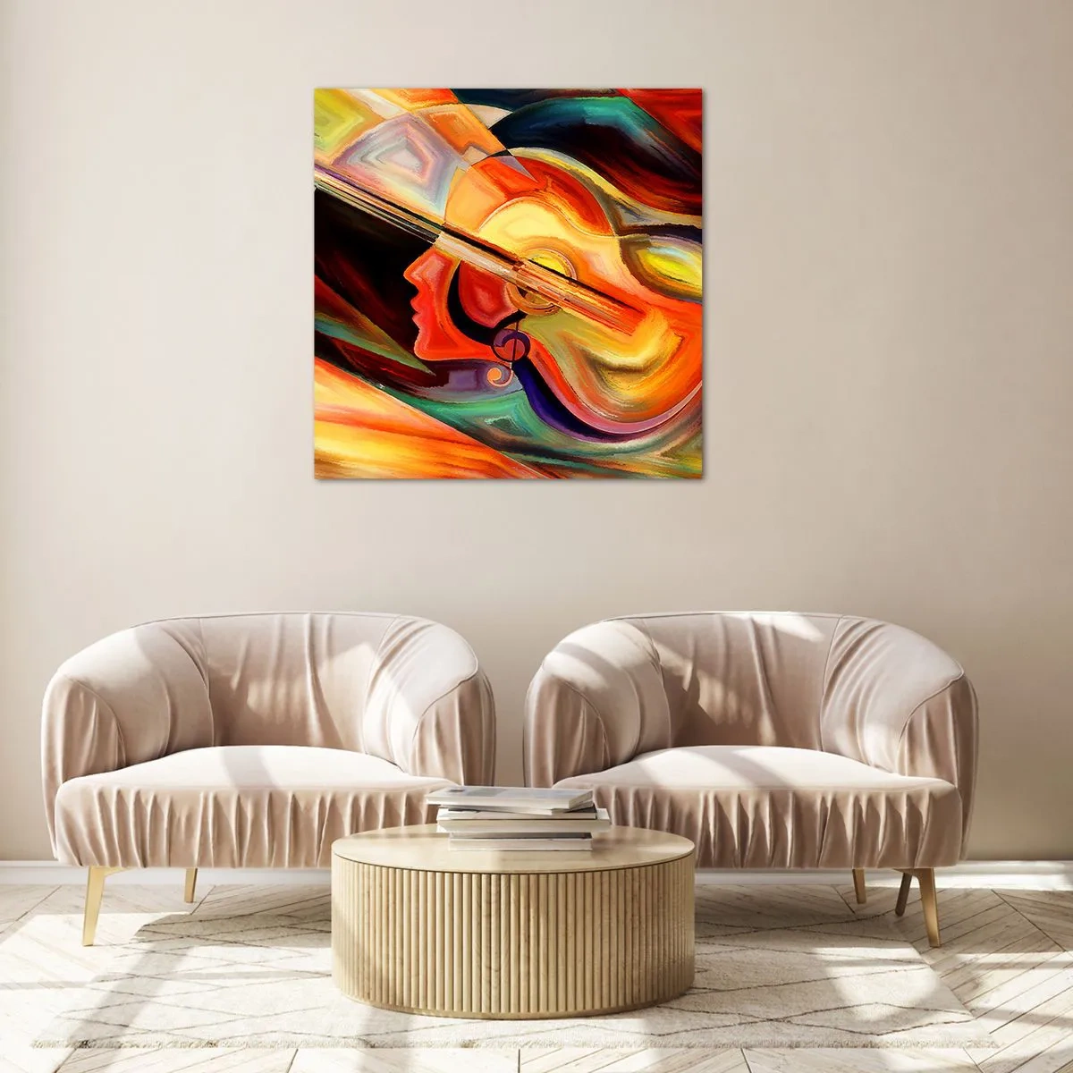 Glastavla - Bild på glas - Allt väl - 60x60 cm