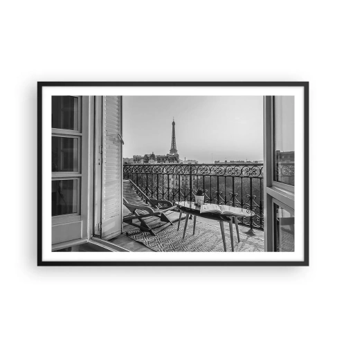 Affisch i svart ram - En eftermiddag i Paris - 91x61 cm