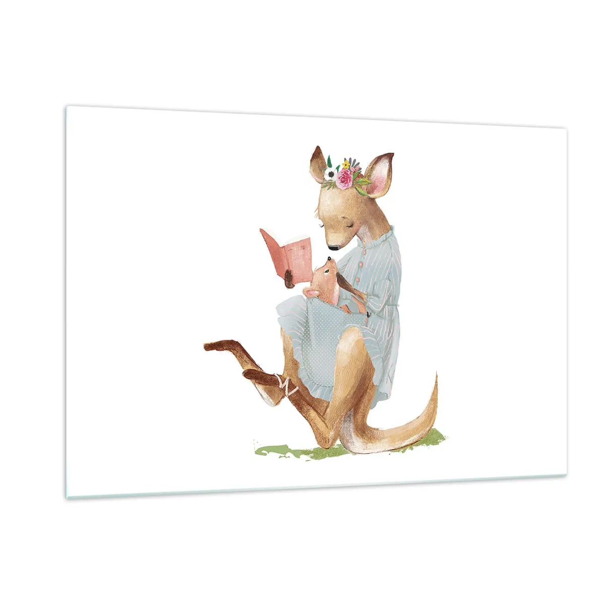 Glastavla - Bild på glas - Mamma, läs för mig - 120x80 cm