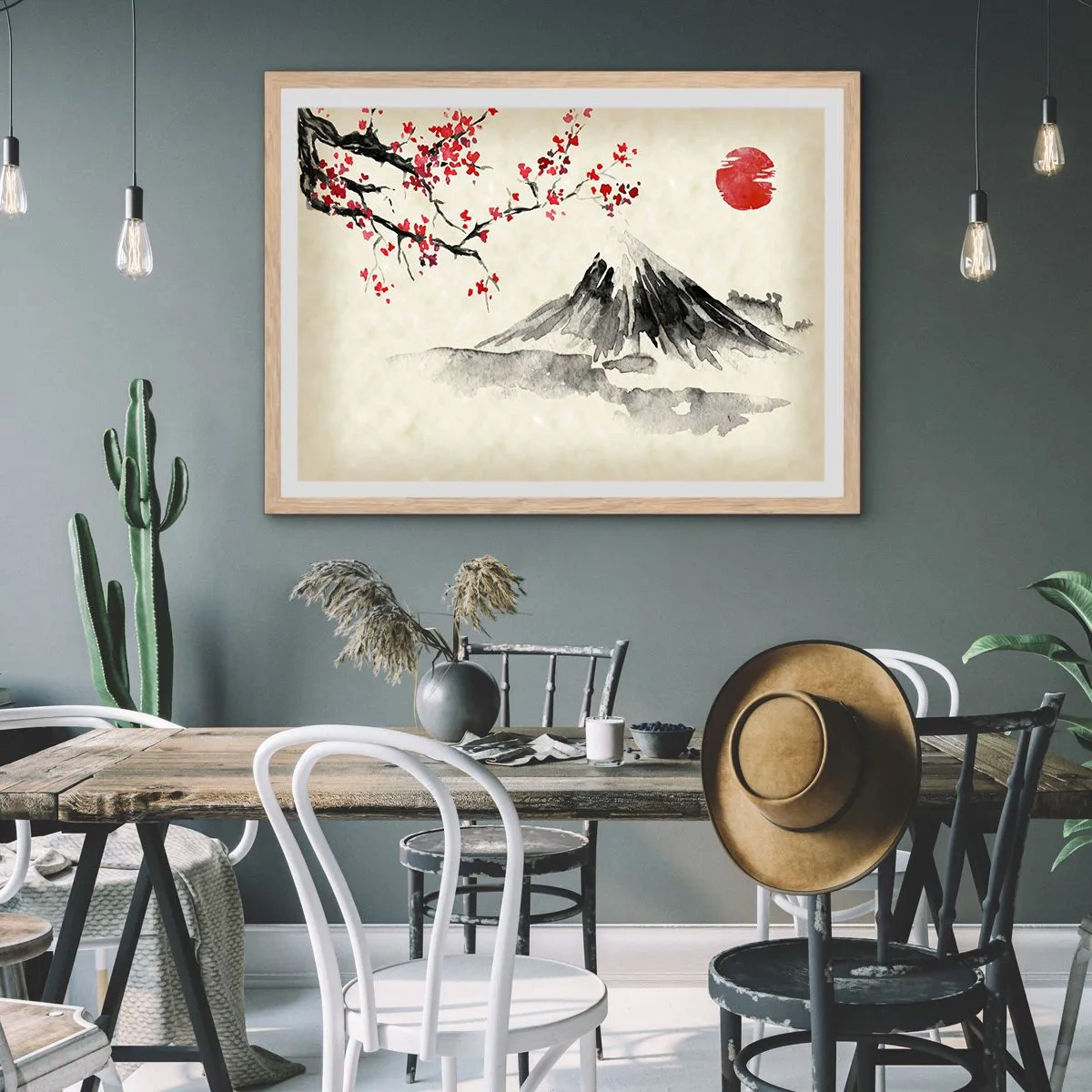 Affisch i ram av ljusek - Bli kär i Japan - 91x61 cm