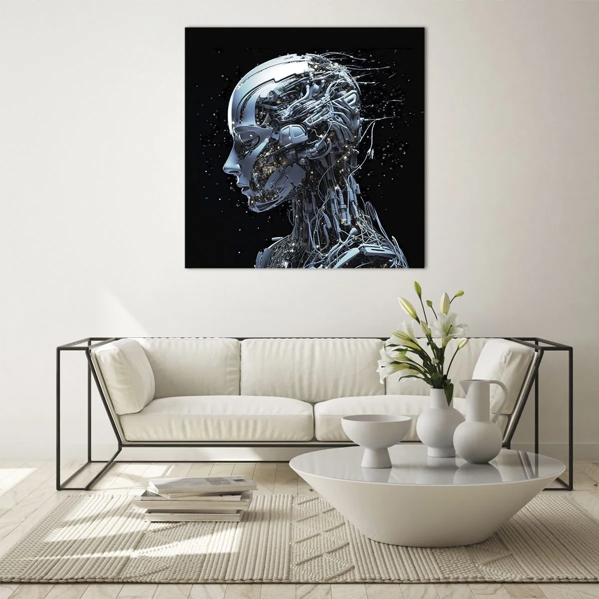 Glastavla - Bild på glas - Teknik är en kvinna - 30x30 cm