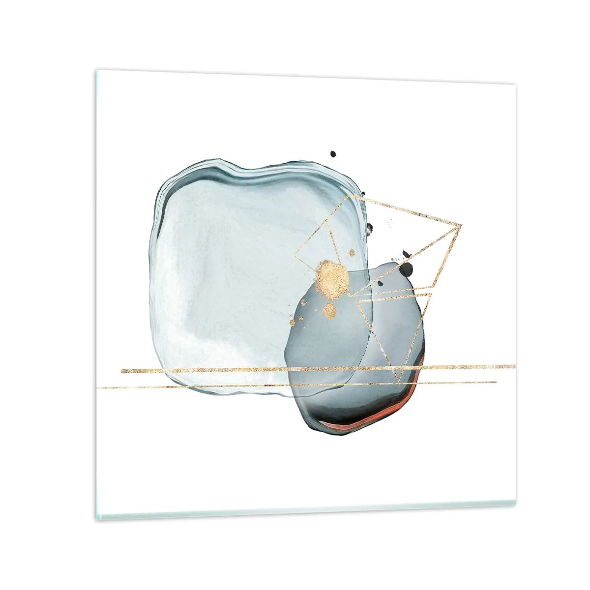 Glastavla - Bild på glas - En studie av droppar - 40x40 cm