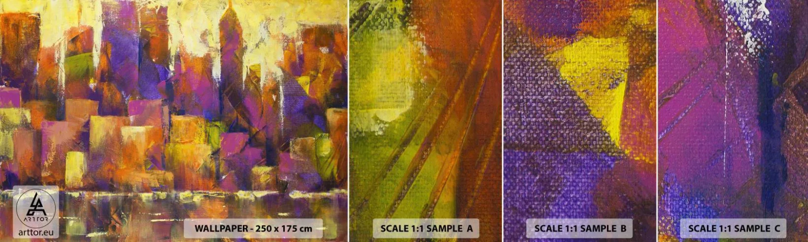 Fototapet Prov Standard Eco - Metropolis komposition - Abstraktion, Bit, Modern konst - 100x30 cm