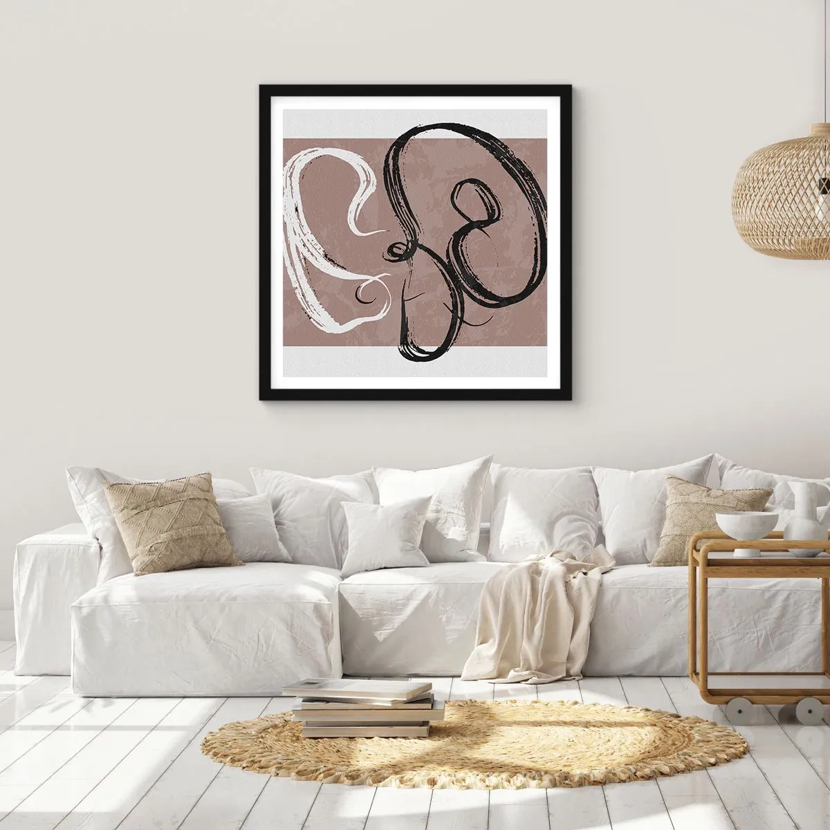 Affisch i svart ram - Komposition - sökande efter fullständighet - 60x60 cm