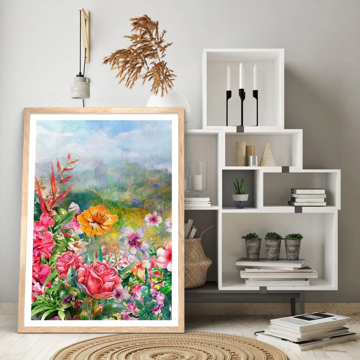 Affisch i ram av ljusek - En trädgård som blivit galen - 50x70 cm