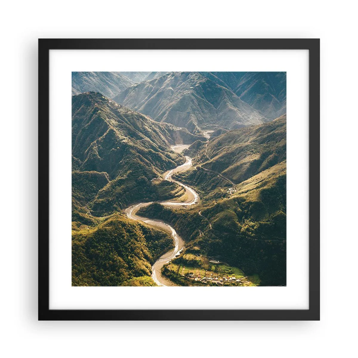 Affisch i svart ram - Direkt från fjällens hjärta - 40x40 cm