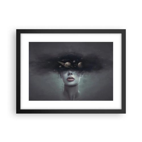 Affisch i svart ram - Och planeterna blir galna... - 40x30 cm