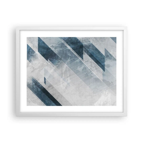 Affisch i vit ram - Tredimensionell komposition – gråhetens rörelse - 50x40 cm