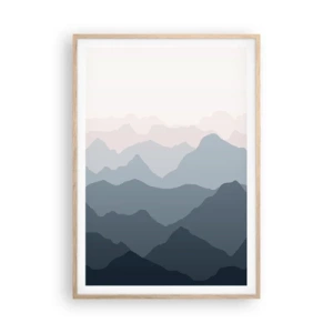 Affisch i ram av ljusek - Fjällens vågor - 70x100 cm