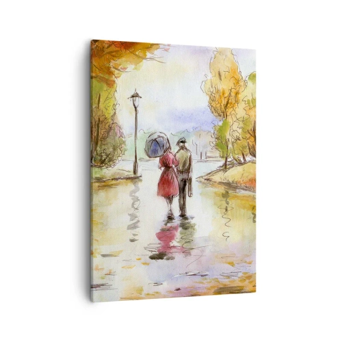 Canvastavla - Bild på duk - Romantisk höst i parken - 50x70 cm