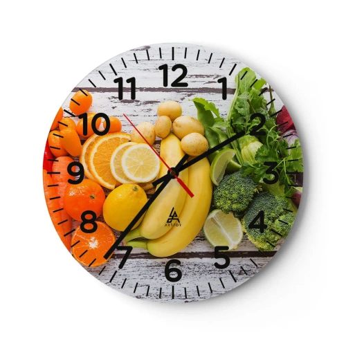 Väggklocka - Klocka på glas - Räcker det inte? - 40x40 cm