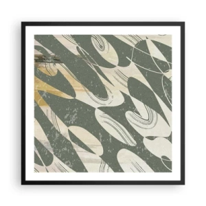 Affisch i svart ram - Rytmisk abstraktion - 60x60 cm