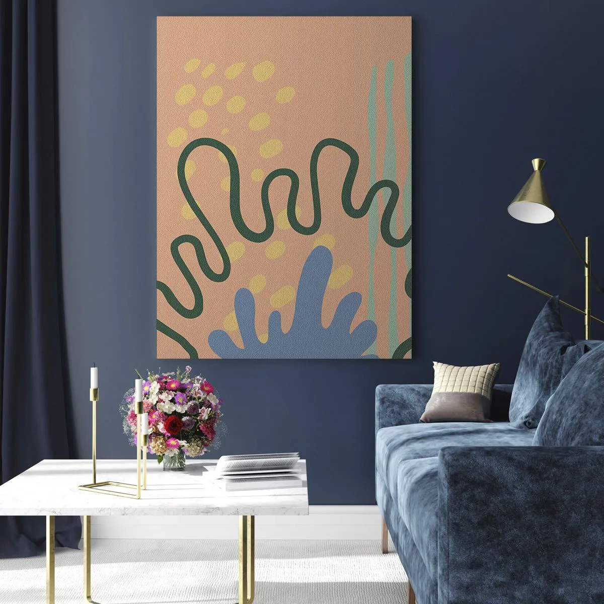 Glastavla - Bild på glas - Abstraktion: naturens mångfald - 50x70 cm