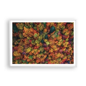 Affisch i vit ram - Höstträdens bukett - 100x70 cm