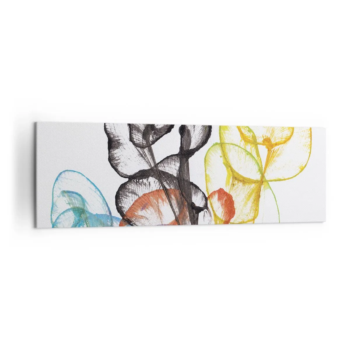 Canvastavla - Bild på duk - Blommor med själ - 160x50 cm