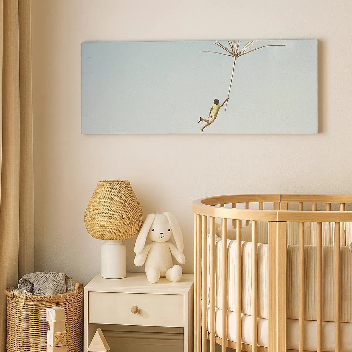 Canvastavla - Bild på duk - Drakar, maskrosor, vind - 30x30 cm