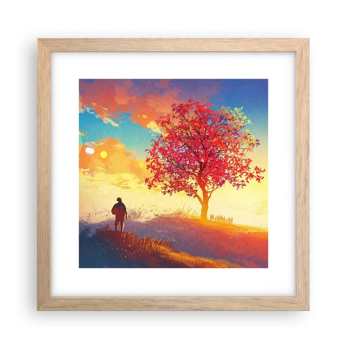 Affisch i ram av ljusek - Pilgrim i målet - 30x30 cm