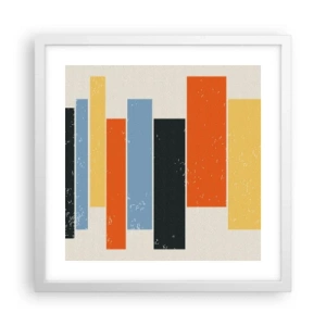 Affisch i vit ram - Inspelning av musik - 40x40 cm