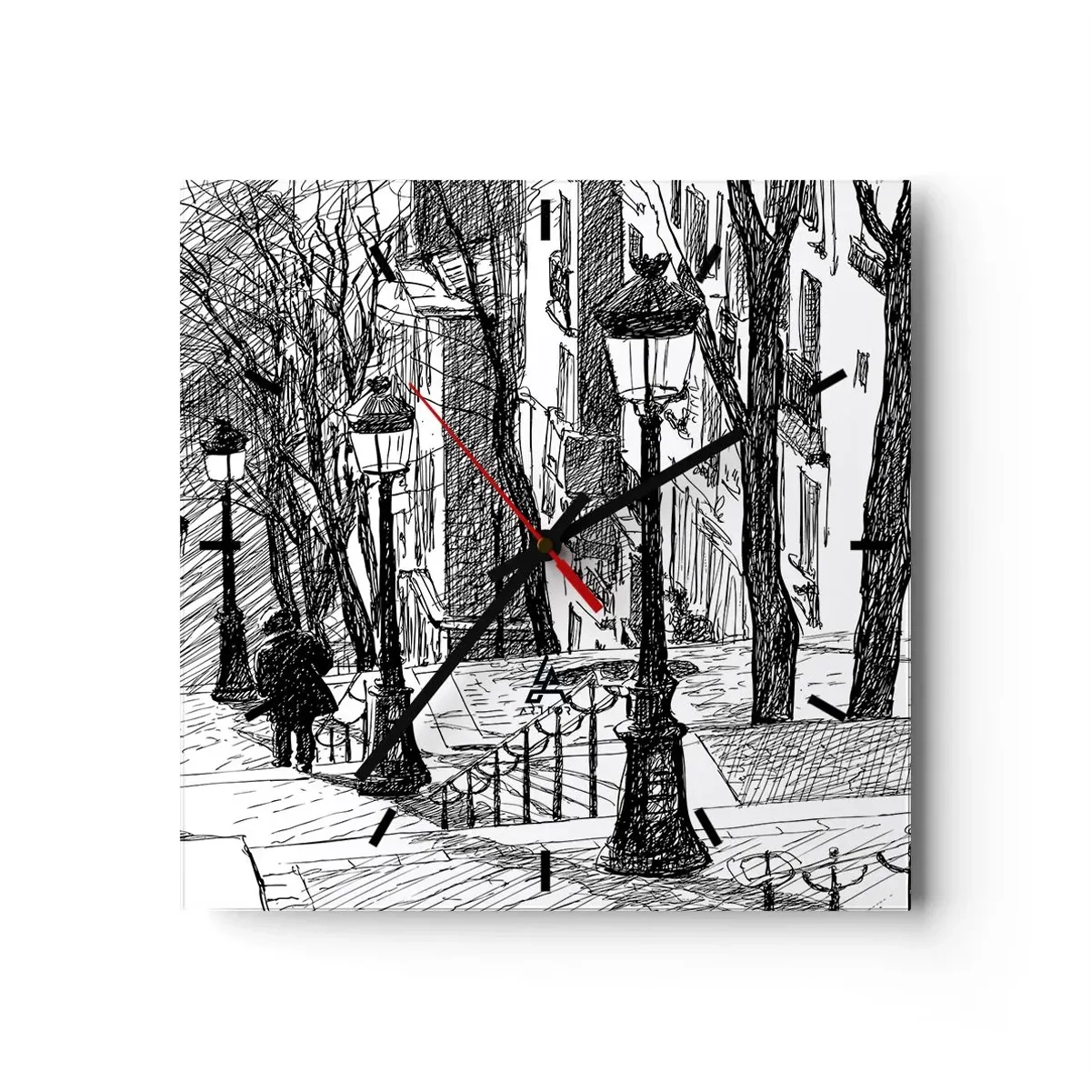 Väggklocka - Klocka på glas - Kärlekshistoria eller rysare? - 30x30 cm