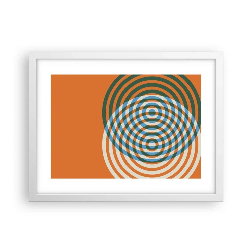 Affisch i vit ram - Abstrakt cirkulär variation - 40x30 cm