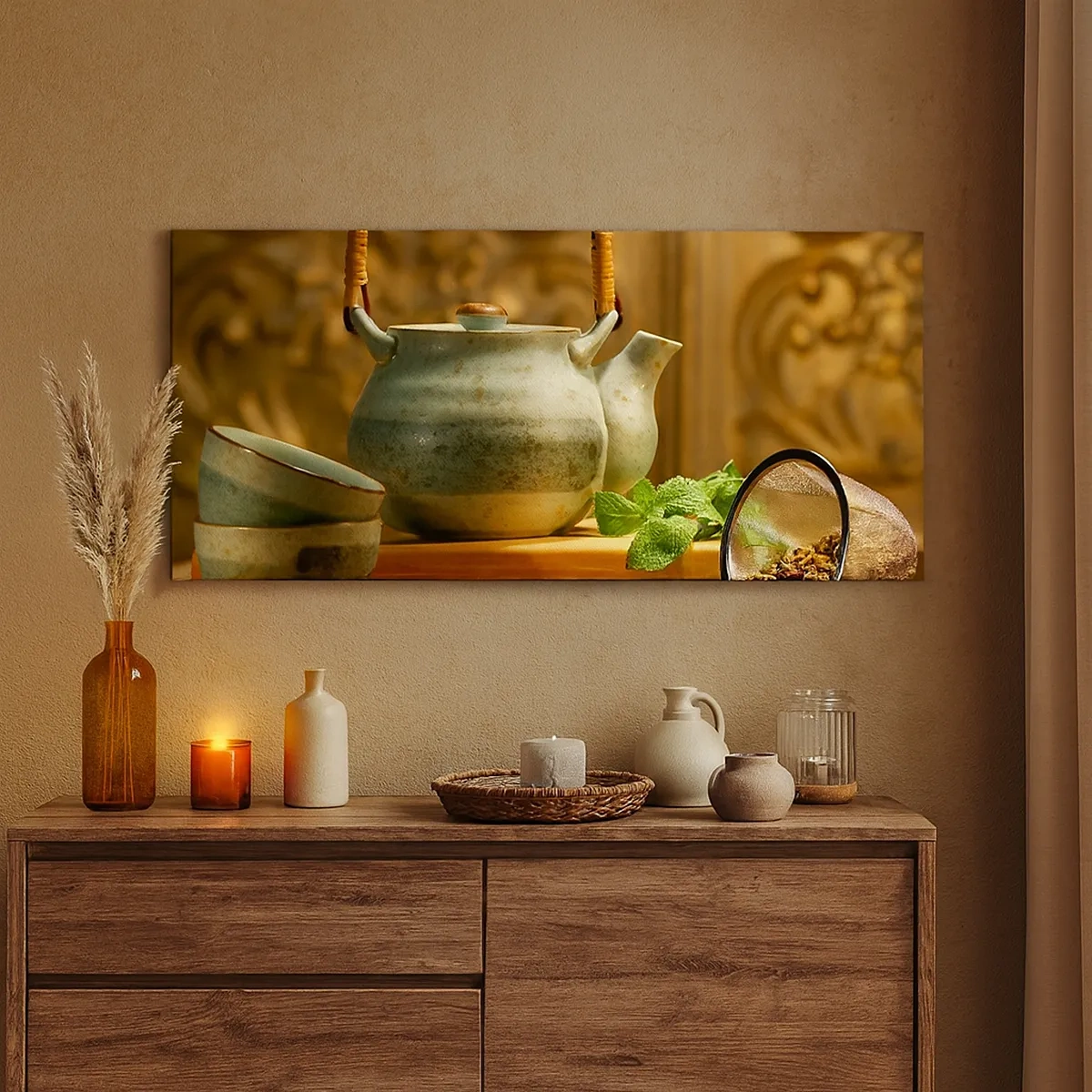 Canvastavla - Bild på duk - Avhandling om tedrickande - 30x30 cm