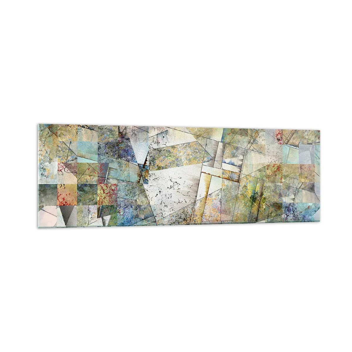 Glastavla - Bild på glas - Geometrisk omblandning - 160x50 cm