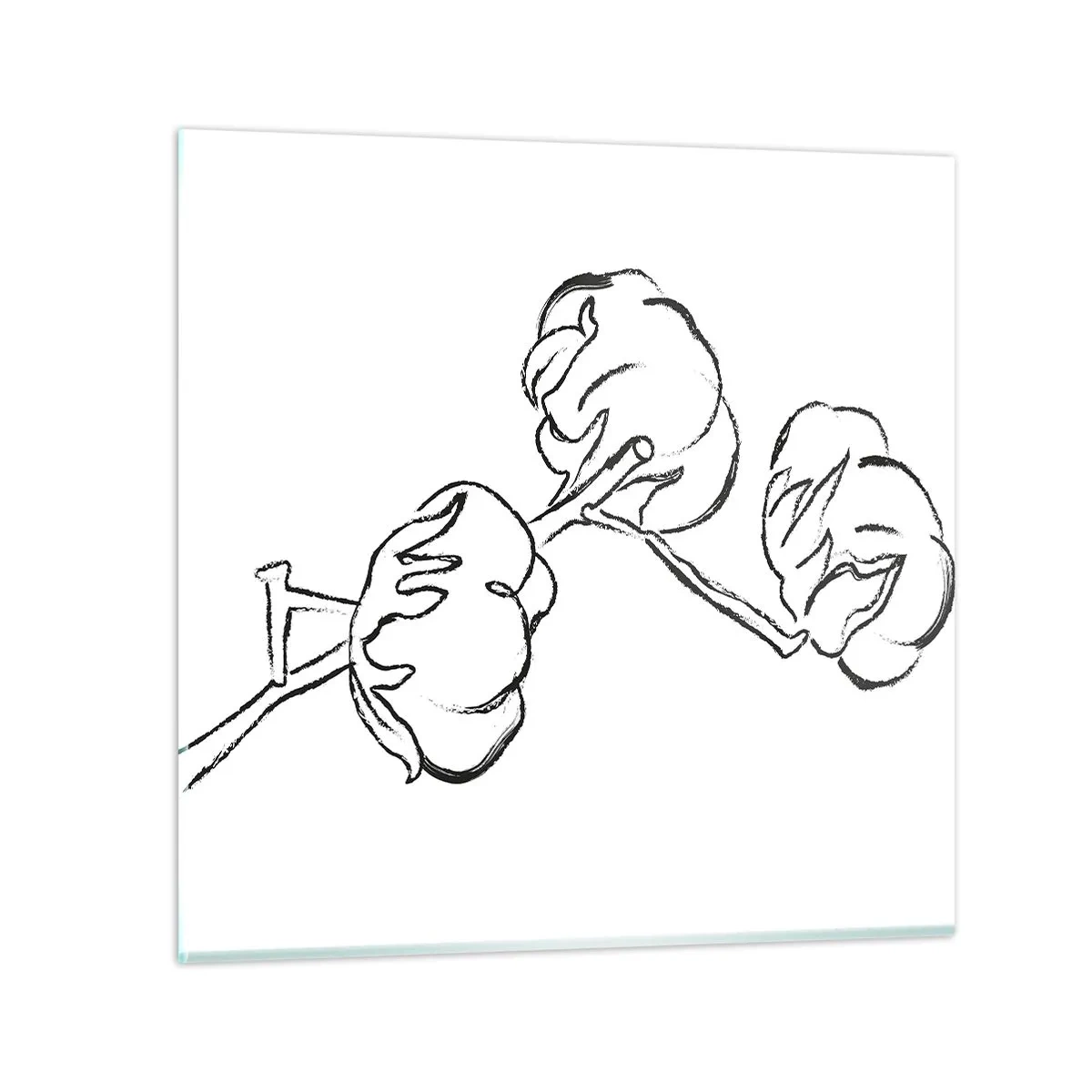 Glastavla - Bild på glas - Bomullsdun - 40x40 cm