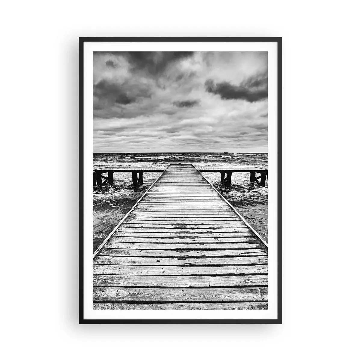 Affisch i svart ram - Jag väntar på vind som blåser bort... - 70x100 cm