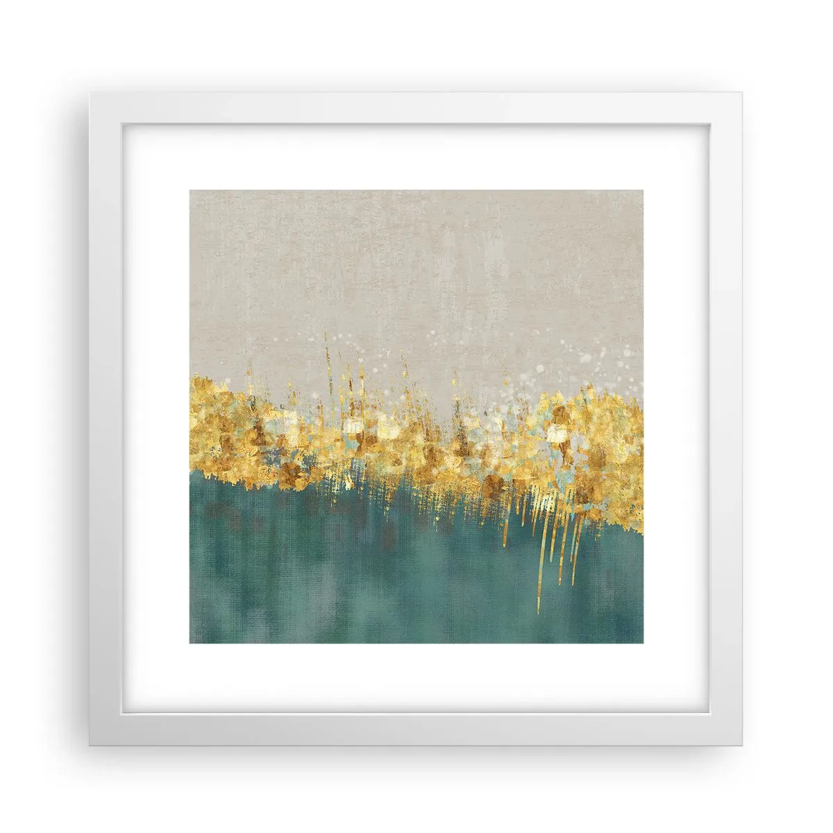 Affisch i vit ram - Den gyllene gränsen - 30x30 cm