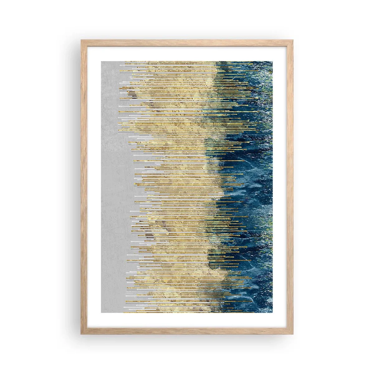 Affisch i ram av ljusek - Förgylld gräns - 50x70 cm