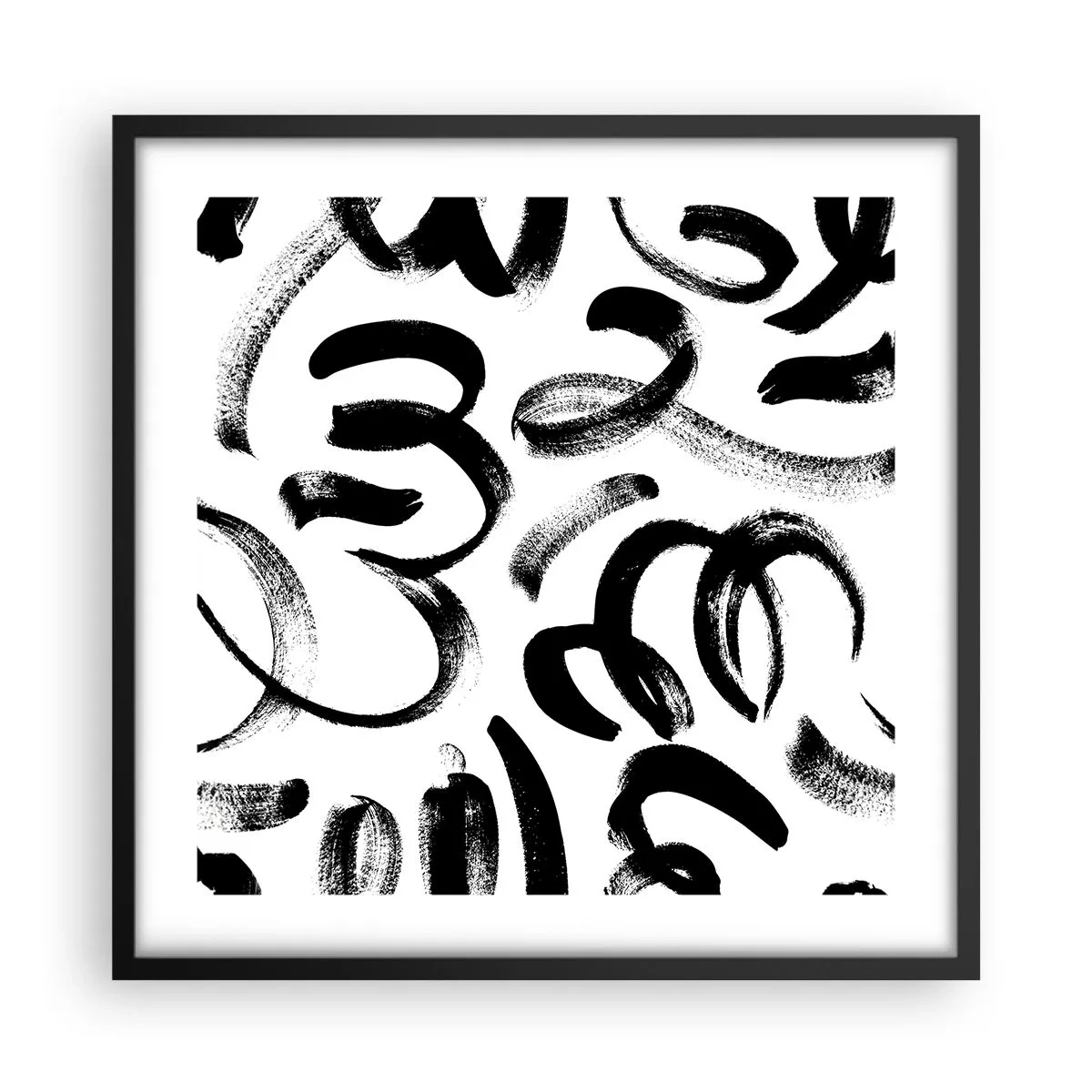 Affisch i svart ram - Svart på vitt - 50x50 cm
