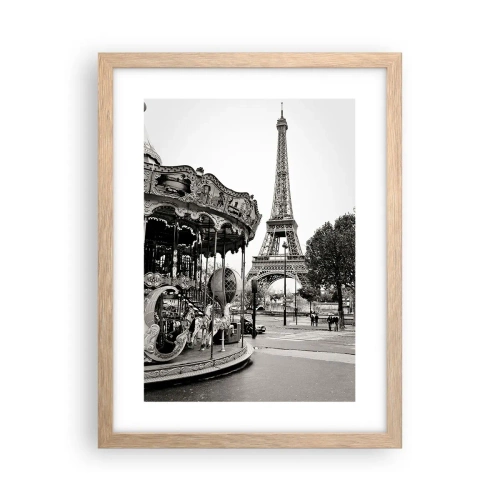 Affisch i ram av ljusek - Nöje endast i Paris - 30x40 cm