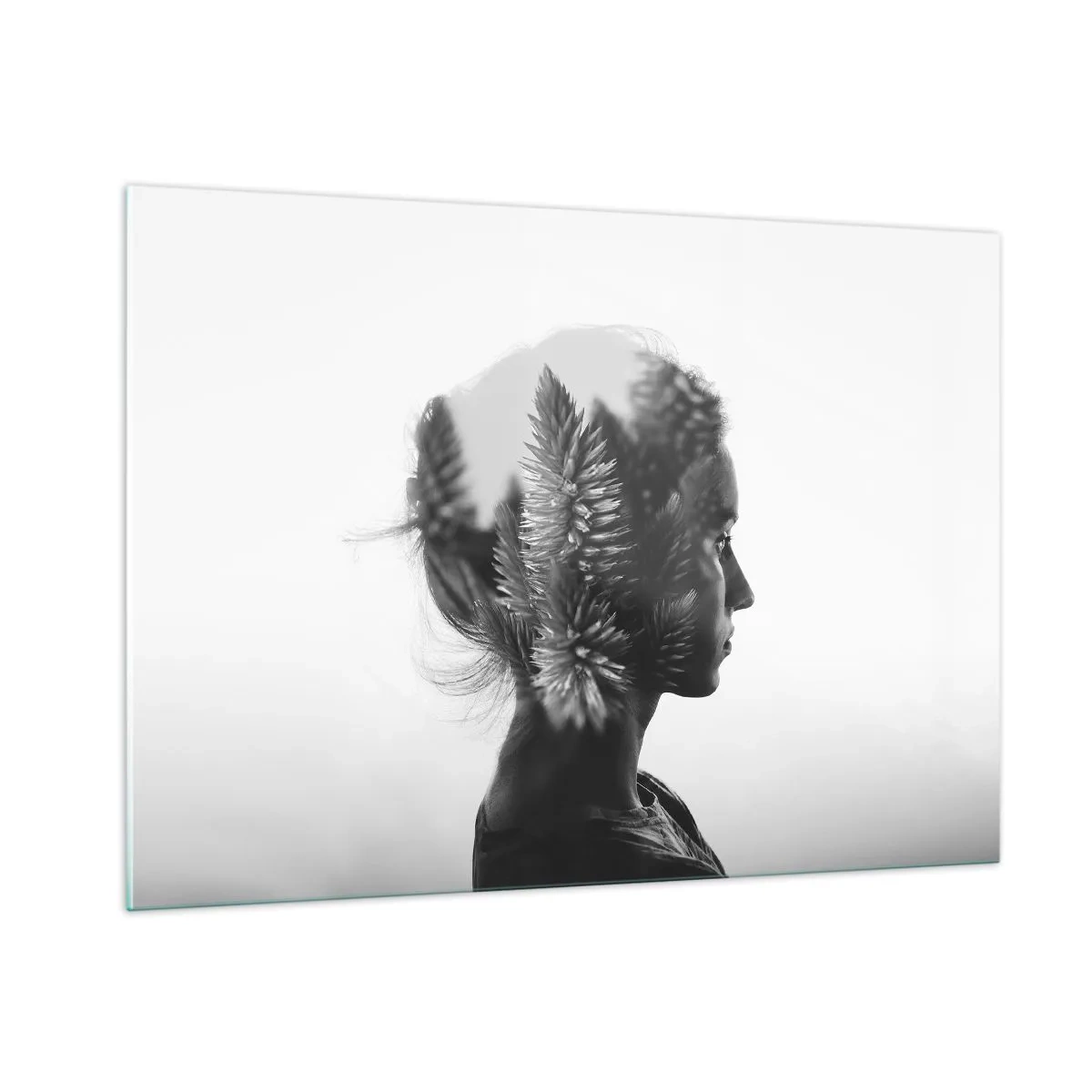 Glastavla - Bild på glas - Furuskogens härskarinna - 100x70 cm