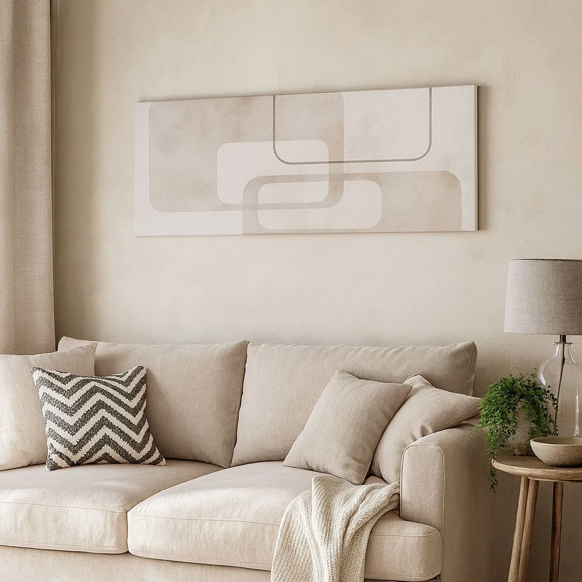 Canvastavla - Bild på duk - Geometrisk fug - 100x40 cm