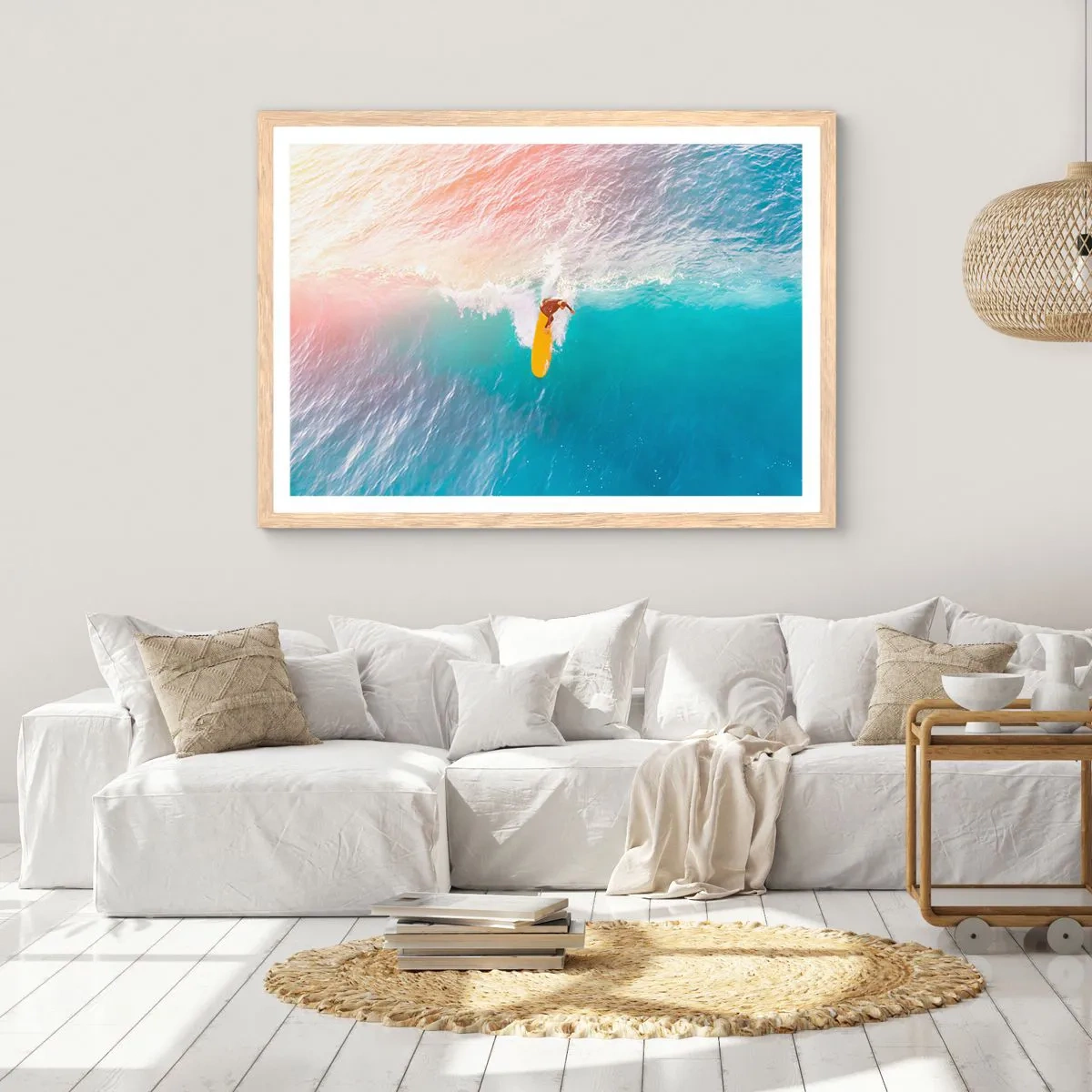 Affisch i ram av ljusek - Havsryttare - 70x50 cm