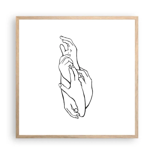 Affisch i ram av ljusek - Hand i hand - 60x60 cm