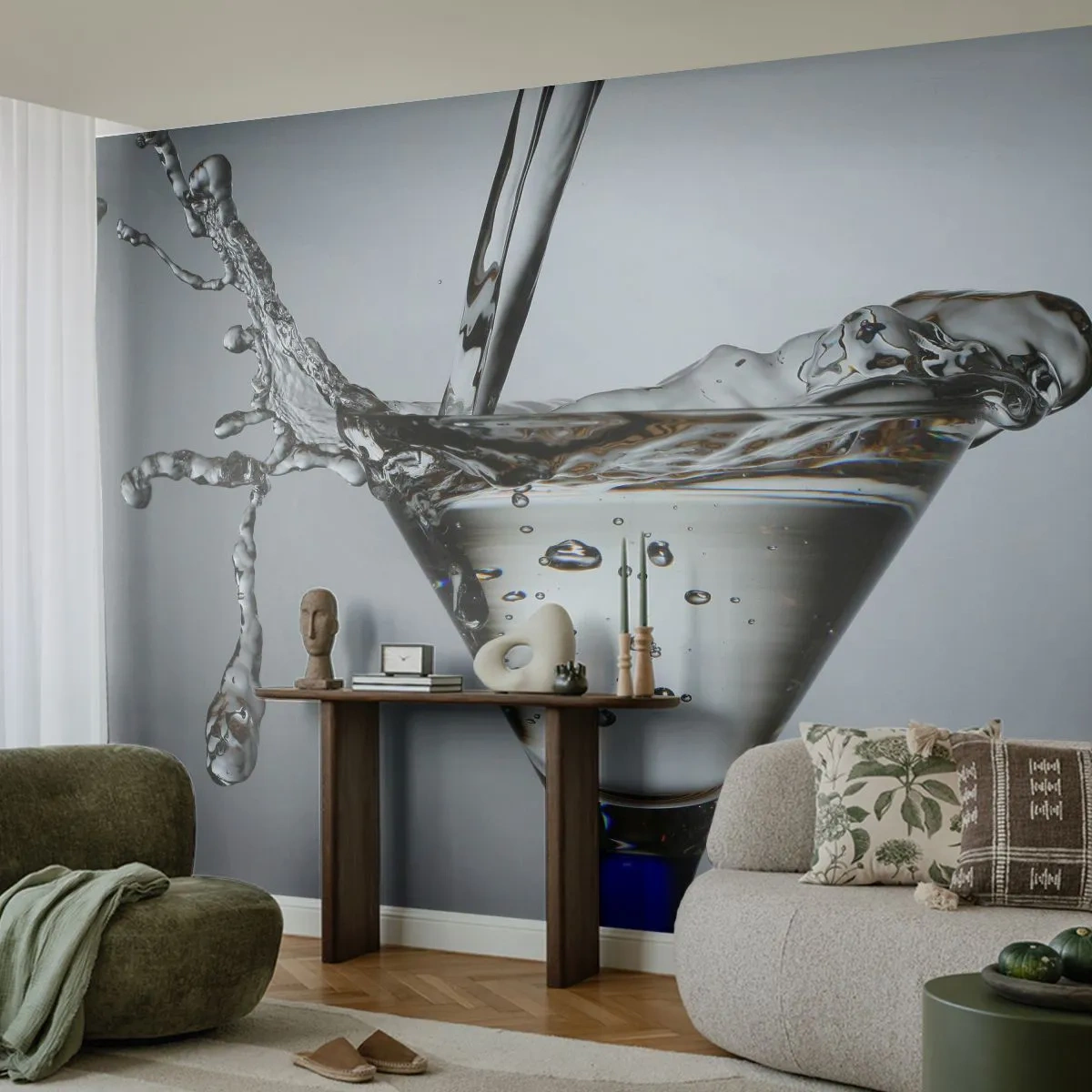 Fototapet Premium Canvas - Vid glasets kant - Glas, Dryck, Gastronomi - 250x175 cm