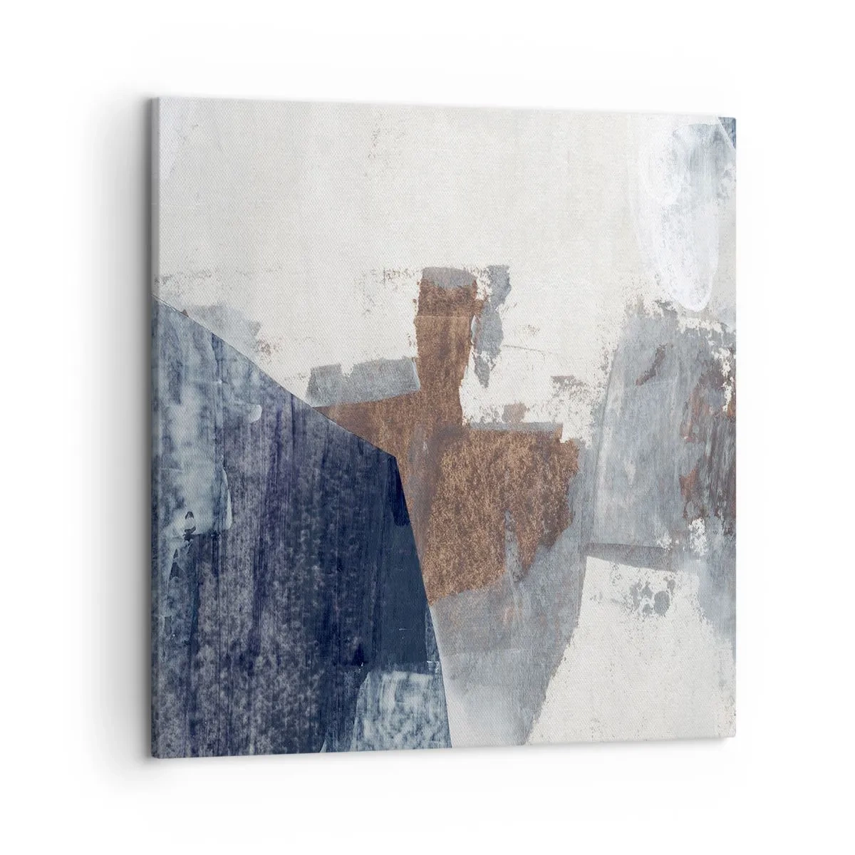 Canvastavla - Bild på duk - Blåbruna former - 50x50 cm