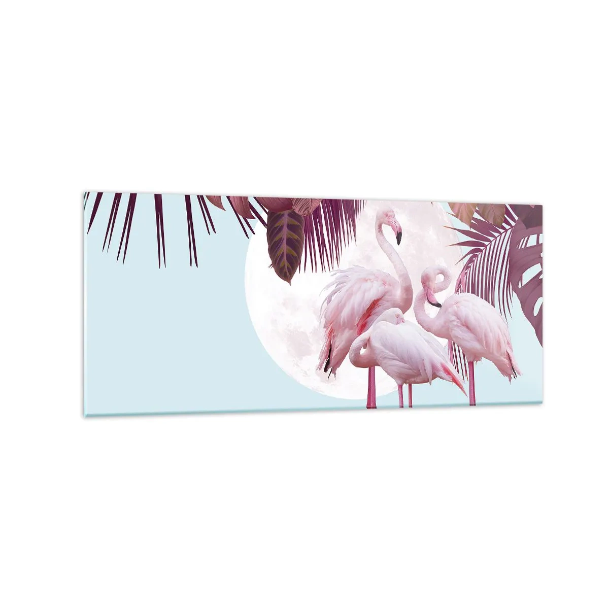 Glastavla - Bild på glas - De tre fågelgracena - 120x50 cm