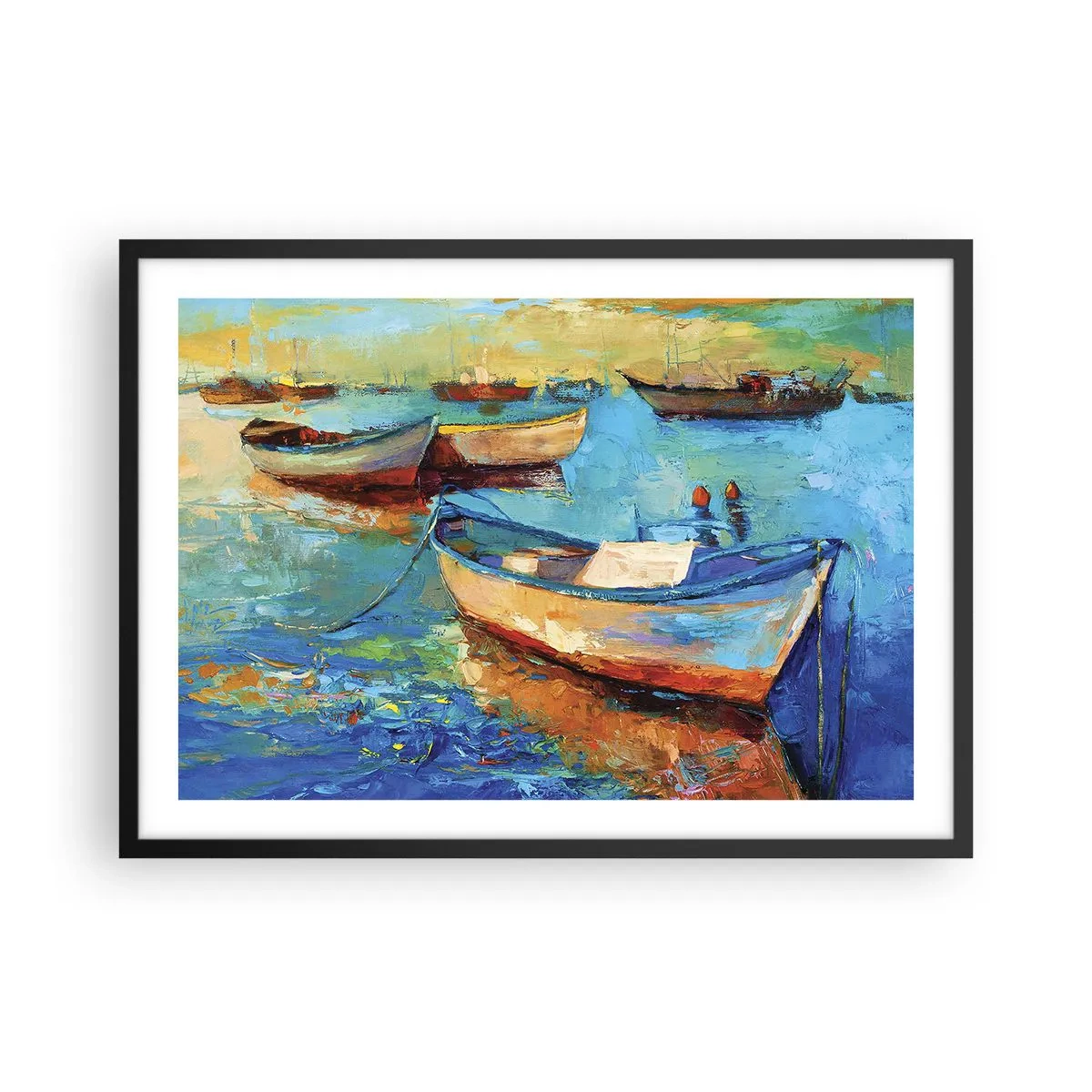 Affisch i svart ram - I en sydlig vik - 70x50 cm