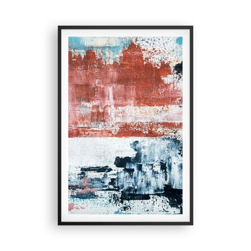 Affisch i svart ram - Abstrakt halvt om halvt - 61x91 cm