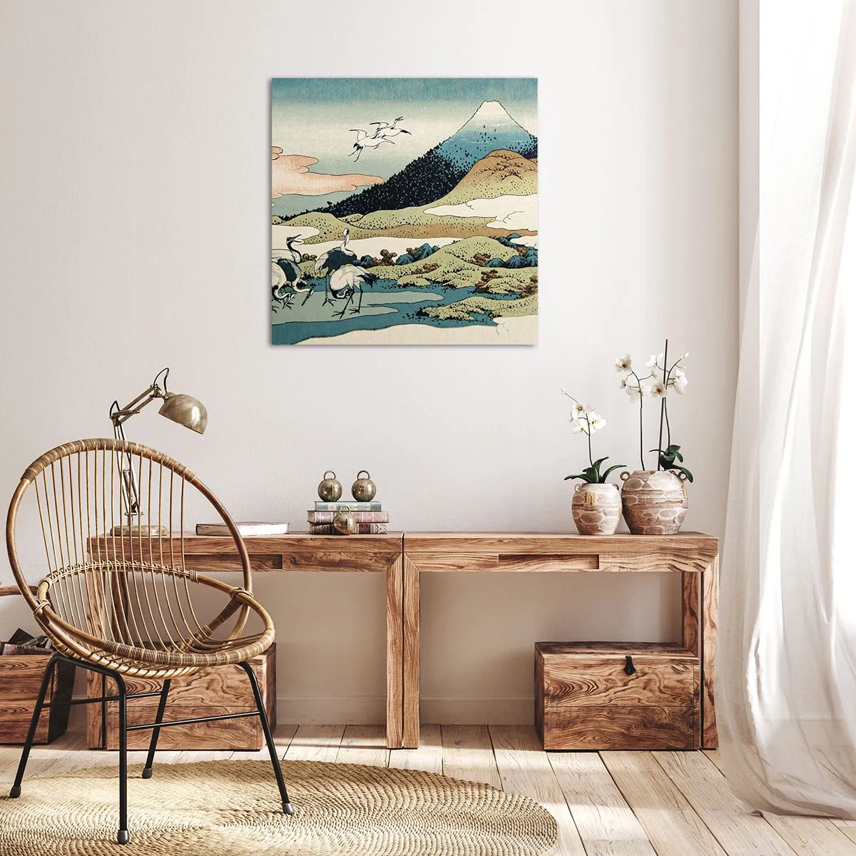 Canvastavla - Bild på duk - I japansk anda - 70x70 cm