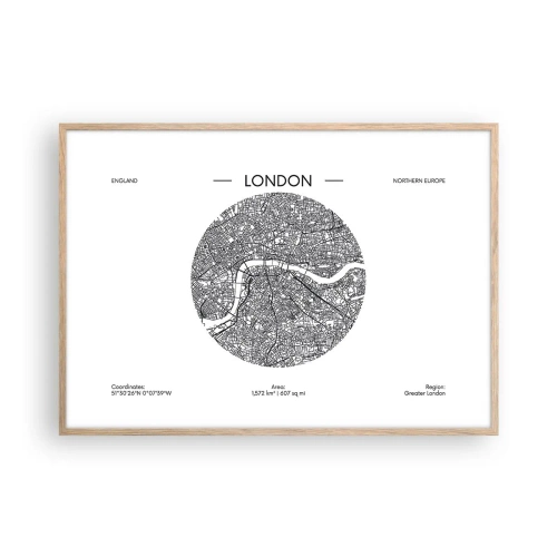 Affisch i ram av ljusek - Londons anatomi - 100x70 cm