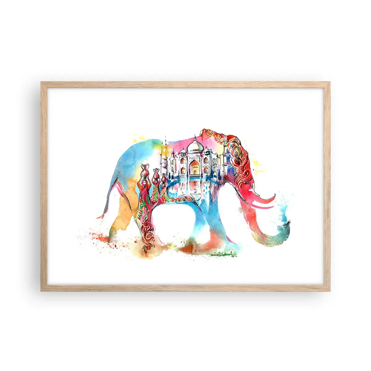 Affisch i ram av ljusek - Indien - kärlekens aura - 70x50 cm