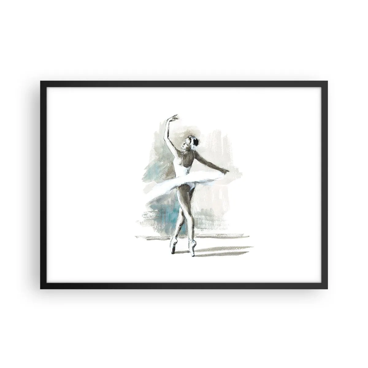 Affisch i svart ram - Förtrollad i en svan - 70x50 cm