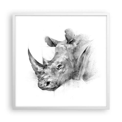 Affisch i vit ram - Afrikansk porträtt - 60x60 cm