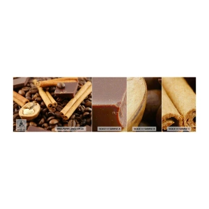 Provbit av fototapet Premium Canvas - Aromkonsert - Gastronomi, Choklad, Kaffebönor - 100x30 cm